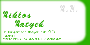 miklos matyek business card